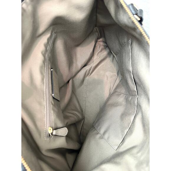 COACH | Pebbled Leather Colorblock Tote Bag F57496 Black Beige Cream - Picture 7 of 10